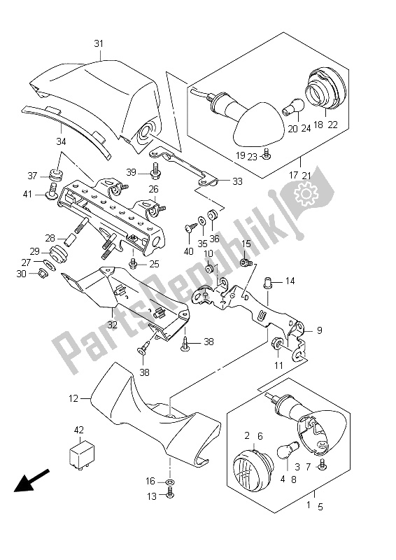 Todas las partes para Lámpara De Señal De Giro de Suzuki C 800 VL Intruder 2012