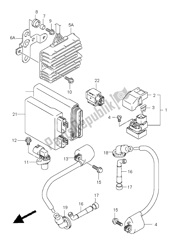 Alle onderdelen voor de Elektrisch van de Suzuki DL 1000 V Strom 2005