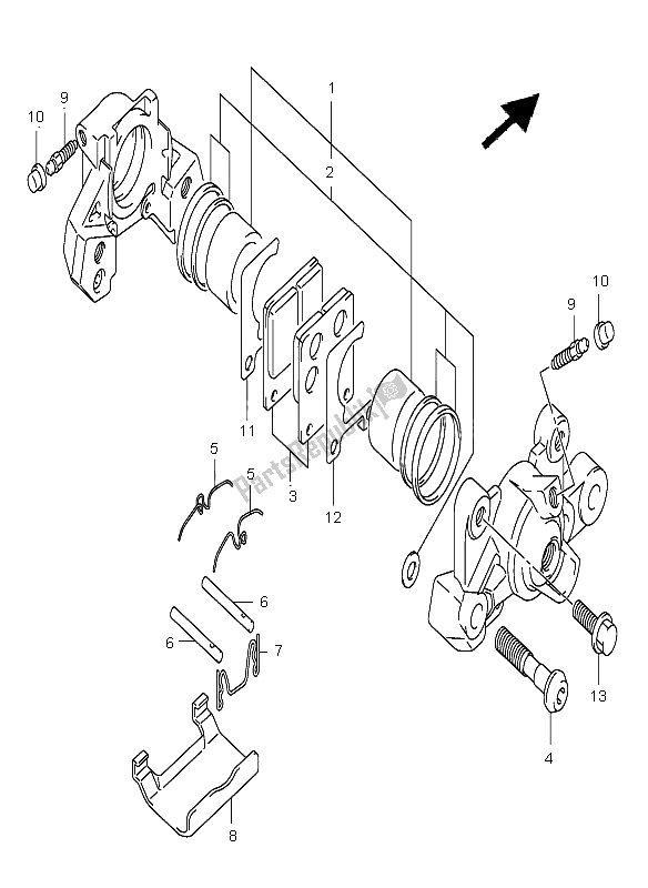 Todas las partes para Pinza Trasera de Suzuki GSX R 600 2001
