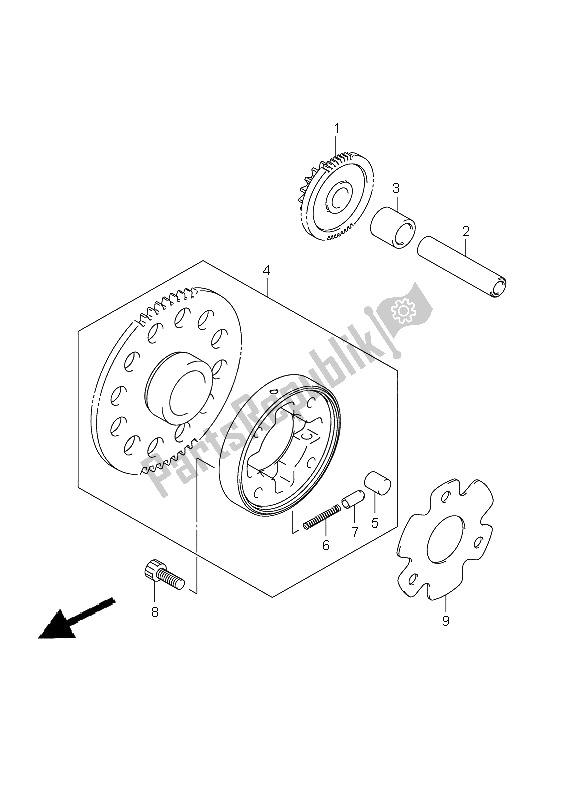 All parts for the Starter Clutch of the Suzuki RV 125 Vanvan 2009