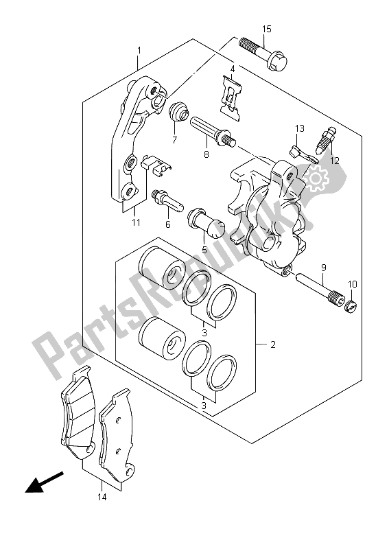 Todas las partes para Pinza Delantera de Suzuki RMX 450Z 2015