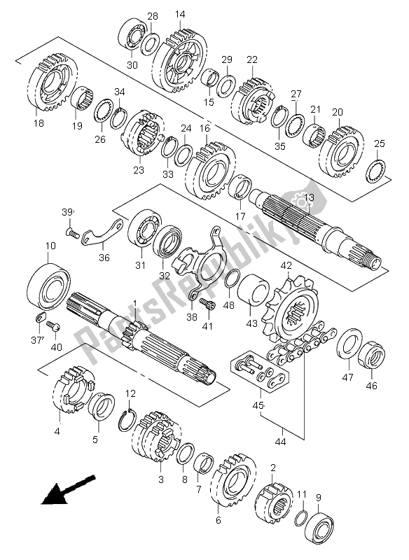 All parts for the Transmission of the Suzuki DL 1000 V Strom 2006