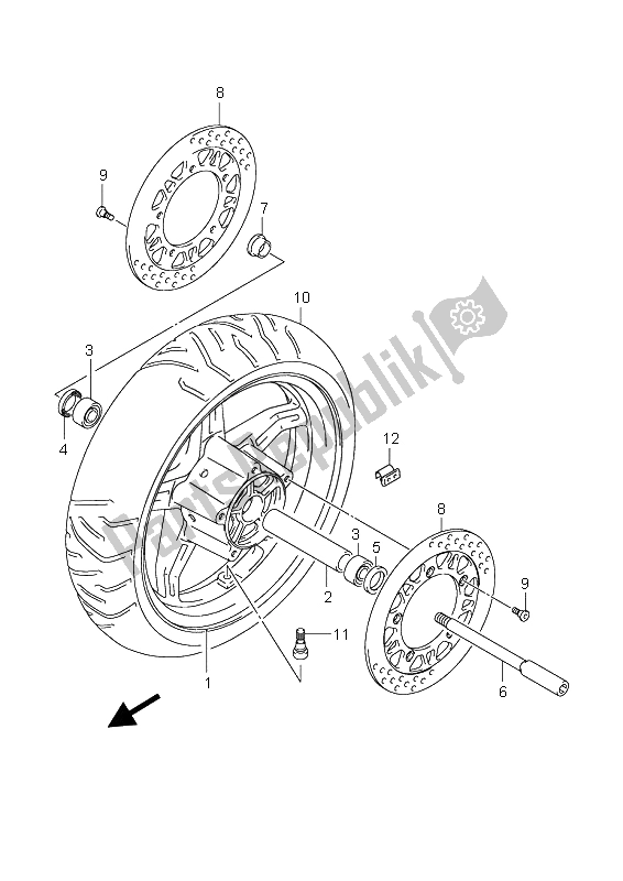 Toutes les pièces pour le Roue Avant (an650) du Suzuki AN 650A Burgman Executive 2006