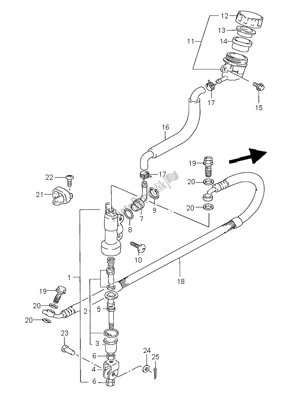 Toutes les pièces pour le Maître-cylindre Arrière du Suzuki RM 80 2001