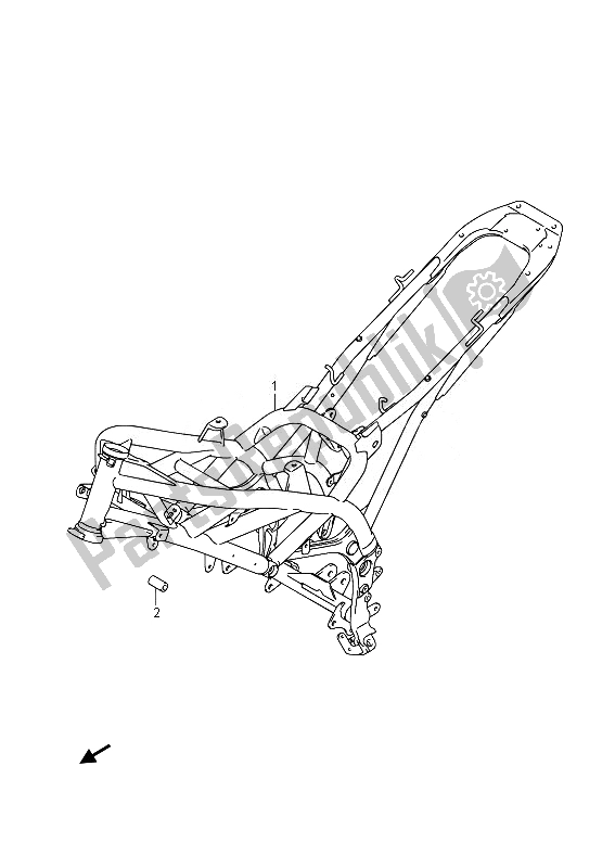 All parts for the Frame (sfv650u) of the Suzuki SFV 650A Gladius 2014