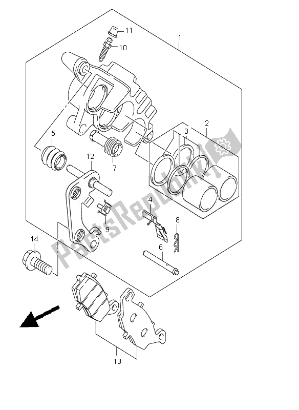 All parts for the Front Caliper of the Suzuki RV 125 Vanvan 2007