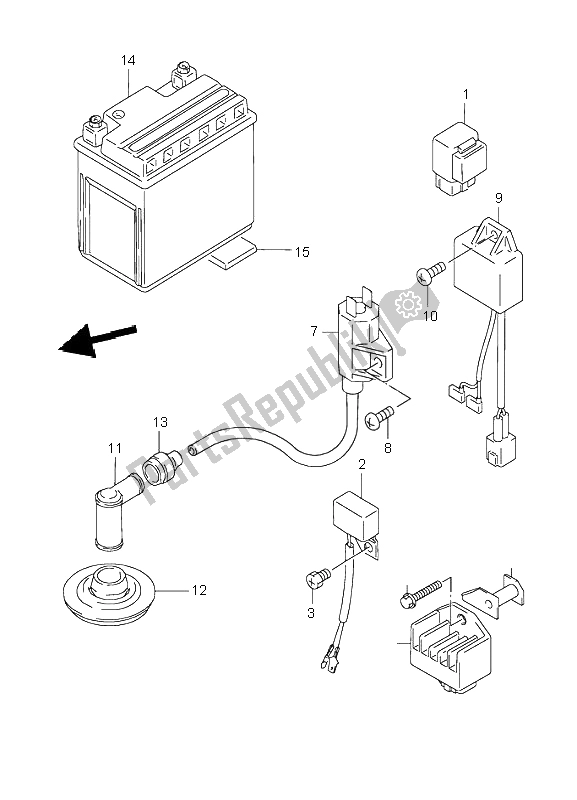 All parts for the Electrical of the Suzuki LT 80 Quadsport 2003