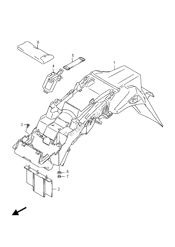 Toutes les pièces pour le Garde-boue Arrière du Suzuki GW 250F Inazuma 2015