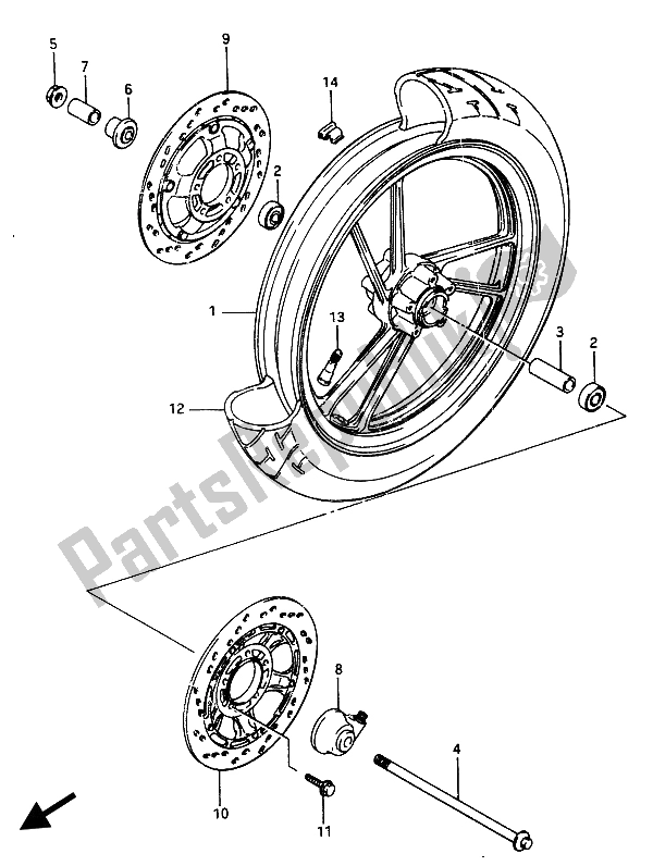 Todas las partes para Rueda Delantera de Suzuki RG 250 Cffc Gamma 1987