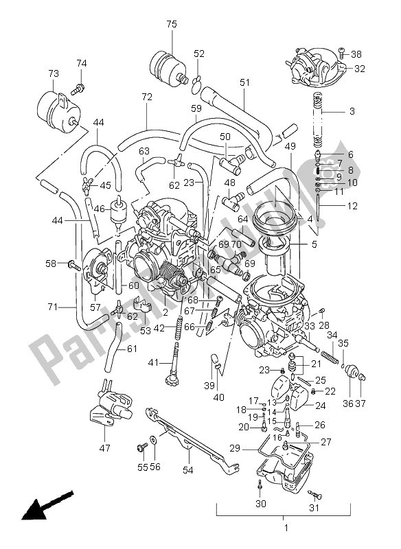 Tutte le parti per il Carburatore (e4) del Suzuki GS 500E 2000
