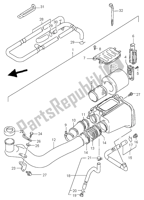 Tutte le parti per il Filtro Dell'aria del Suzuki LT F 300F Kingquad 4X4 2000