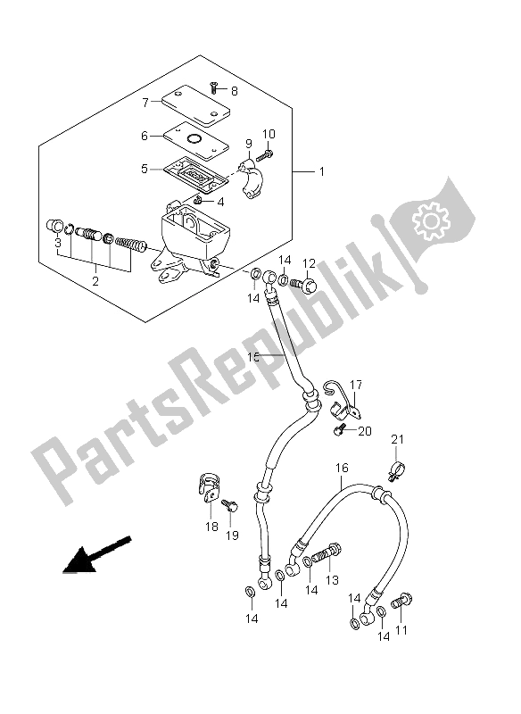 Todas las partes para Manguera De Freno Delantero de Suzuki GSX 1300R Hayabusa 2011