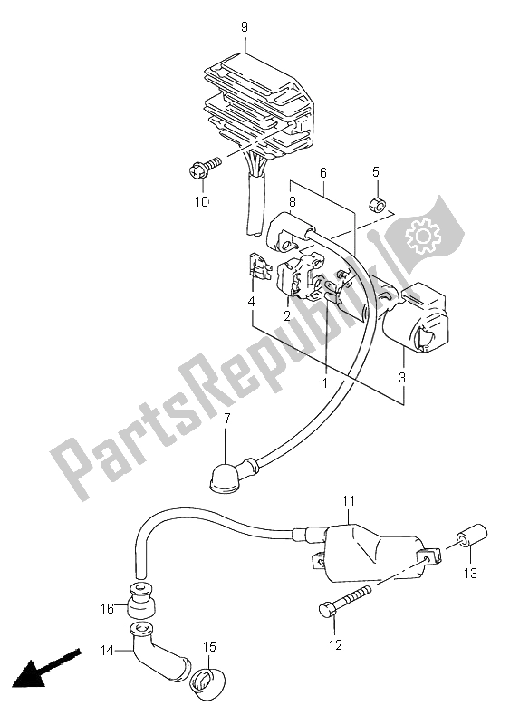 All parts for the Electrical of the Suzuki GS 500 2002