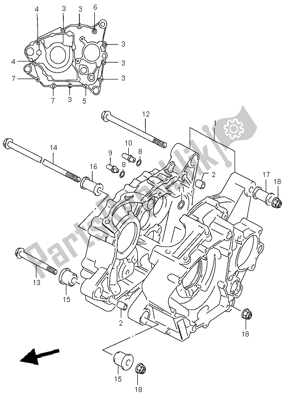 Todas as partes de Bloco Do Motor do Suzuki LT F 160 Quadsport 2007