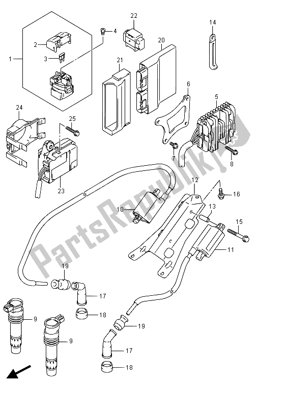 Wszystkie części do Elektryczny (vzr1800 E02) Suzuki VZR 1800 BZ M Intruder 2015