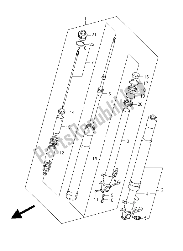 Wszystkie części do Przedni Amortyzator Suzuki GSX R 750 2008
