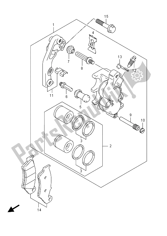 Tutte le parti per il Pinza Anteriore del Suzuki RM Z 450 2011