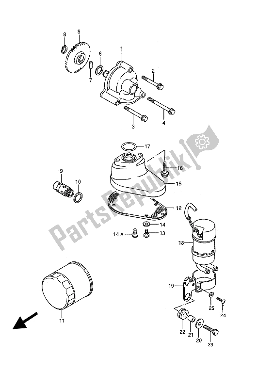Todas as partes de Bomba De óleo E Bomba De Combustível do Suzuki VS 1400 Glpf Intruder 1990