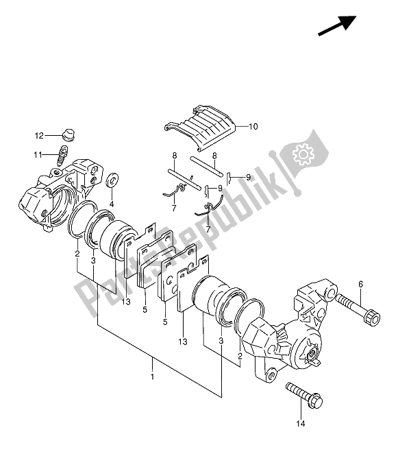 Todas las partes para Pinza Trasera de Suzuki GSX 600 FUU2 1989