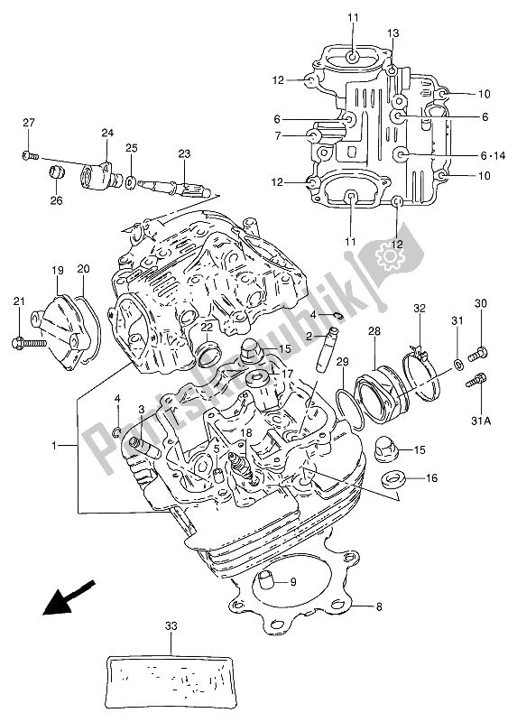 Wszystkie części do G? Owica Cylindra Suzuki GN 250 1989