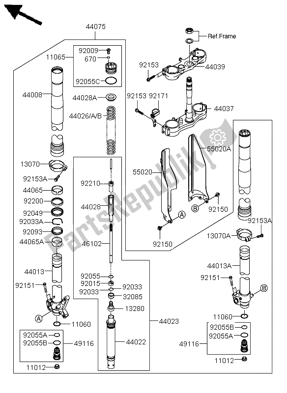 Tutte le parti per il Forcella Anteriore del Suzuki RM Z 250 2005