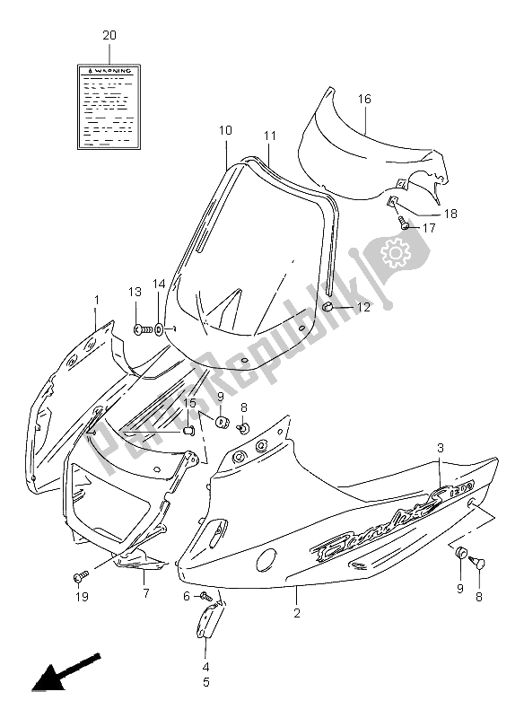 Todas las partes para Cuerpo De Capota (gsf1200s-sa) de Suzuki GSF 1200 Nssa Bandit 1998