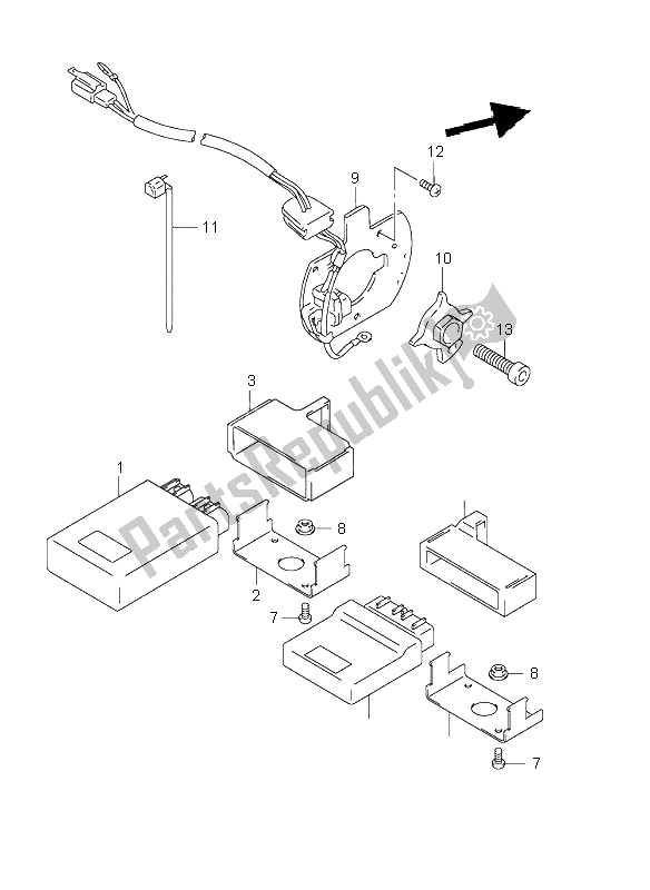 All parts for the Signal Generator of the Suzuki GSX 750F 1999