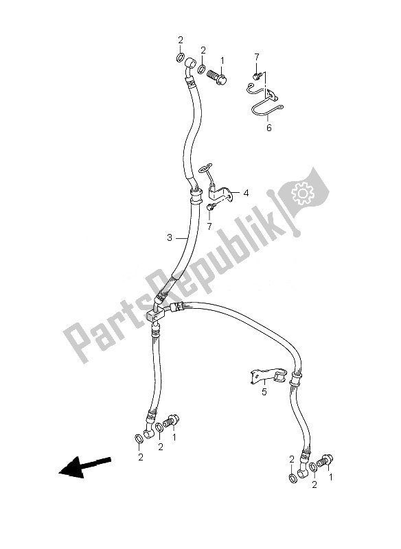 Tutte le parti per il Tubo Freno Anteriore (dl650-ue) del Suzuki DL 650A V Strom 2010