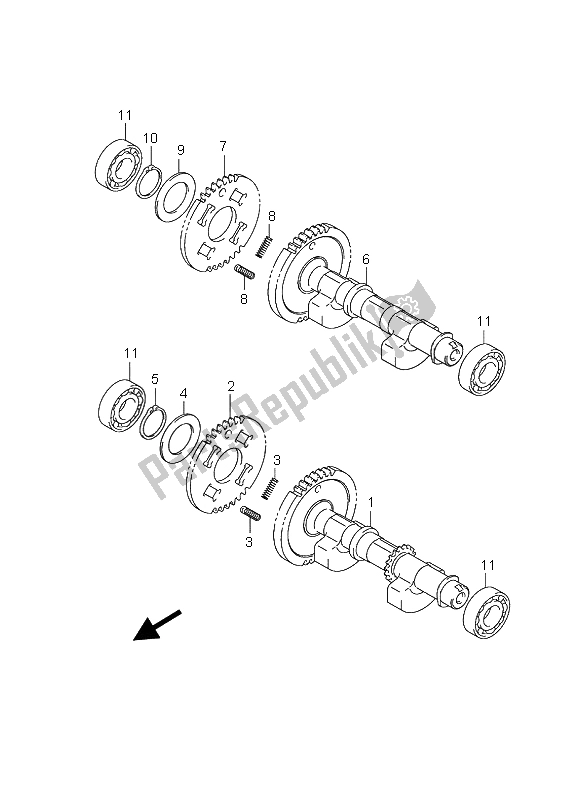 Todas las partes para Equilibrador De Manivela de Suzuki AN 650A Burgman Executive 2009