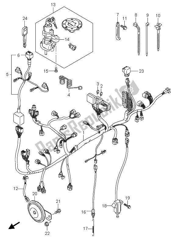 All parts for the Wiring Harness (e24) of the Suzuki DL 650 V Strom 2004