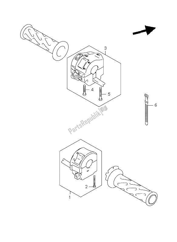 Todas las partes para Interruptor De La Manija de Suzuki DL 1000 V Strom 2008