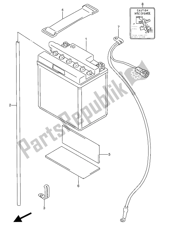 Tutte le parti per il Batteria (n. 103641, E22: N. 101929) del Suzuki GSX 600 FUU2 1994