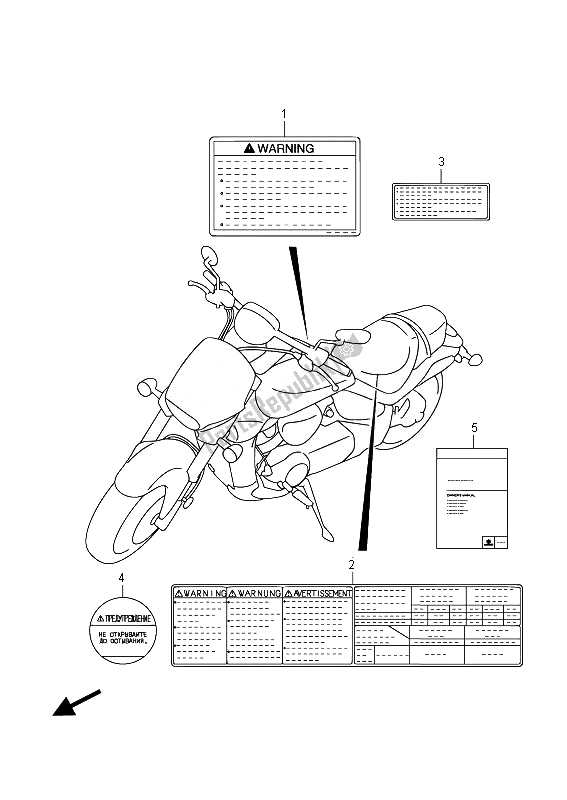 All parts for the Label (vzr1800 E19) of the Suzuki VZR 1800 M Intruder 2014