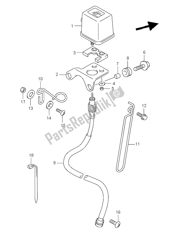 All parts for the Speedometer (e1) of the Suzuki DR Z 400E 2004