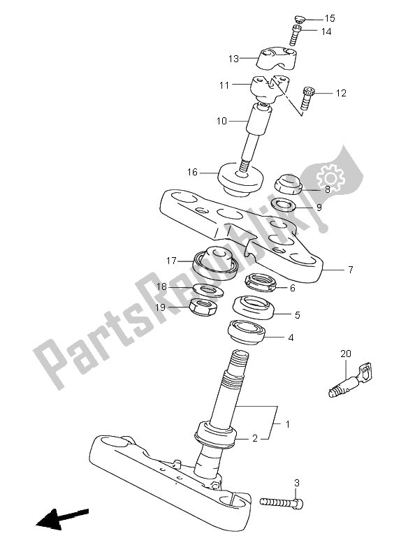 All parts for the Steering Stem of the Suzuki VS 800 Intruder 2000