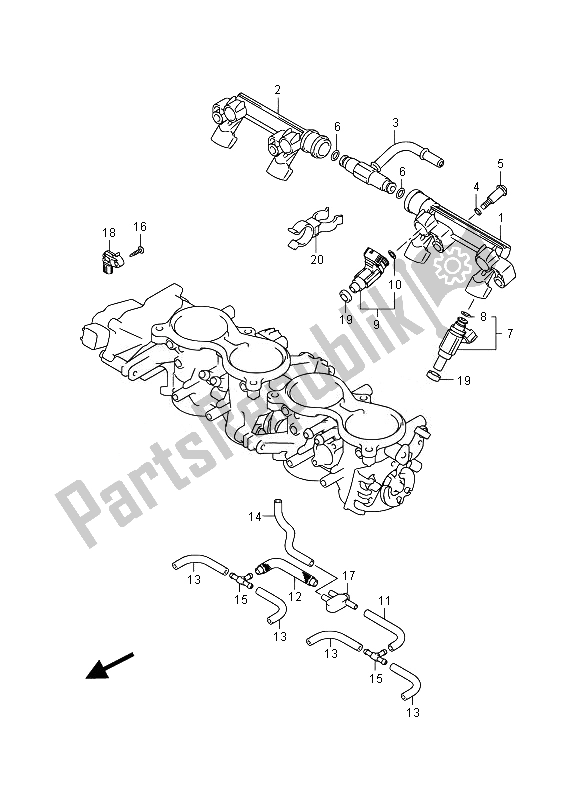 All parts for the Throttle Body Hose & Joint (gsx-r750) of the Suzuki GSX R 750 2014