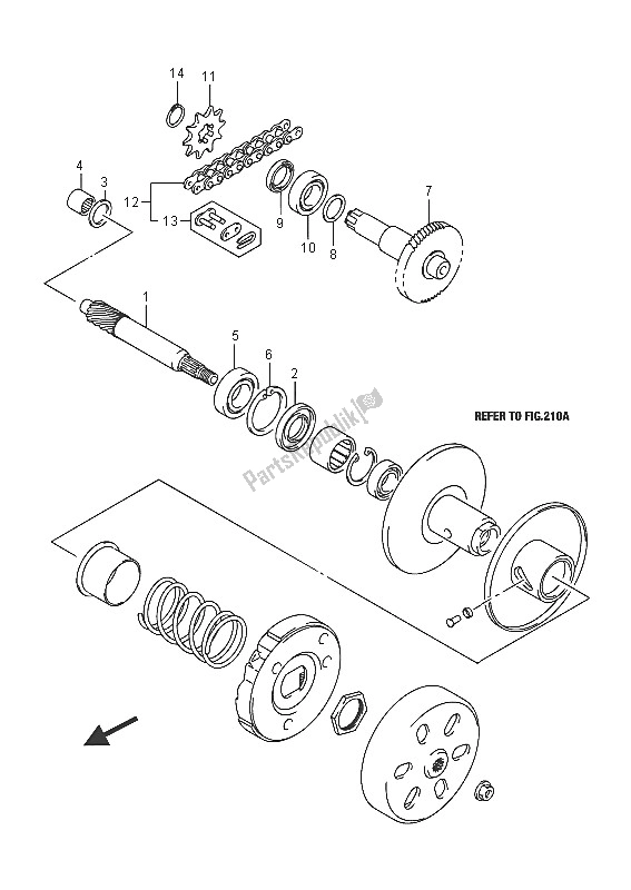 All parts for the Transmission (2) of the Suzuki LT Z 50 Quadsport 2016