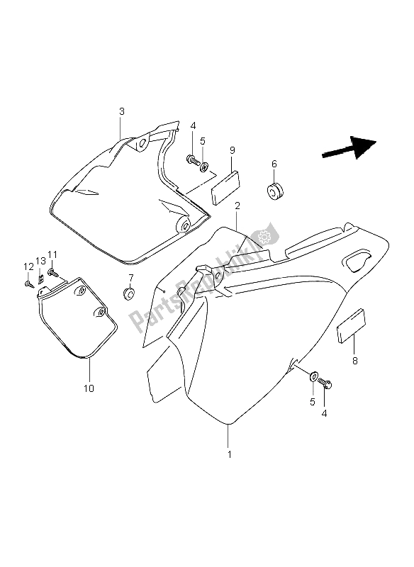 Tutte le parti per il Copertura Del Telaio del Suzuki DR Z 400E 2003