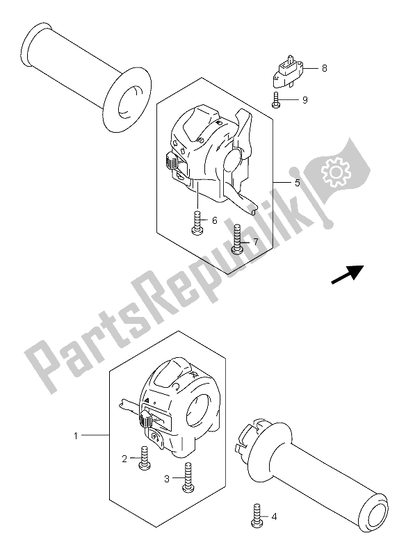 Todas las partes para Interruptor De La Manija de Suzuki GSX 750F 2005