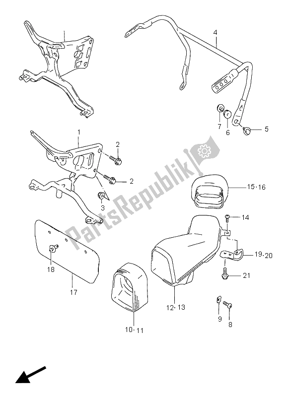 Todas las partes para Partes De Instalación Del Cuerpo De Capota de Suzuki GSX R 750 1997