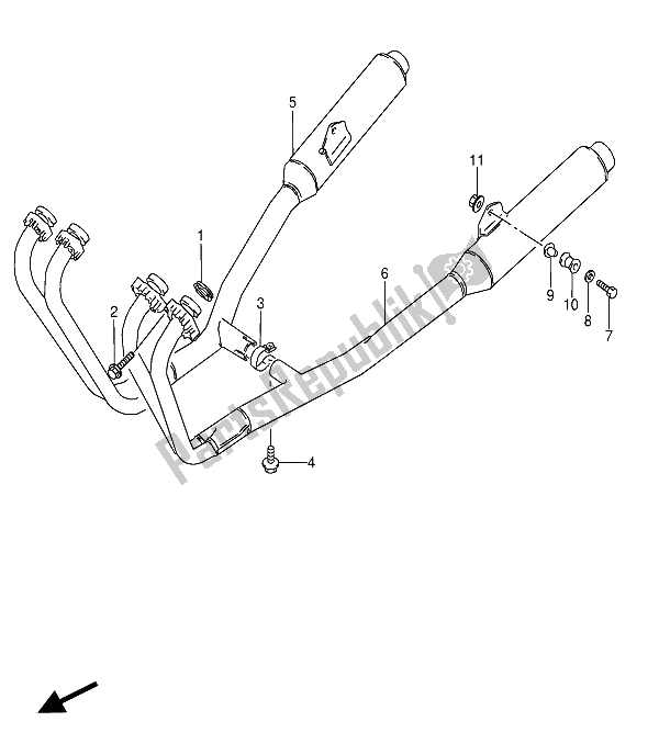 All parts for the Muffler of the Suzuki GSX 600 FUU2 1993