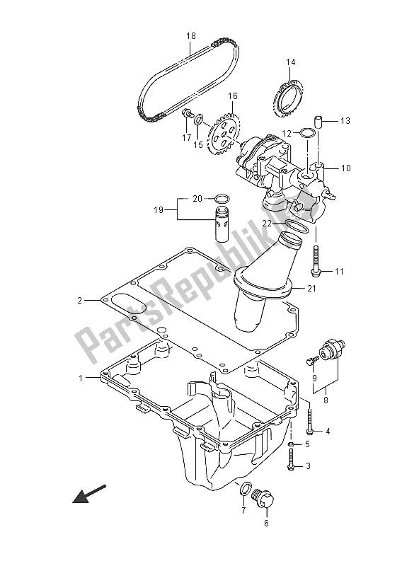 Todas as partes de Cárter De óleo E Bomba De óleo do Suzuki GSX R 600 2016