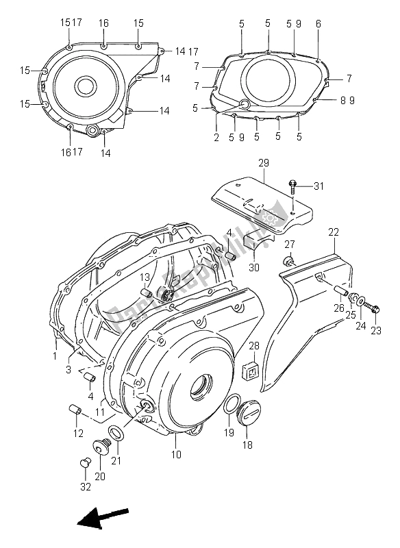 Todas las partes para Tapa Del Cárter de Suzuki VS 600 Intruder 1996