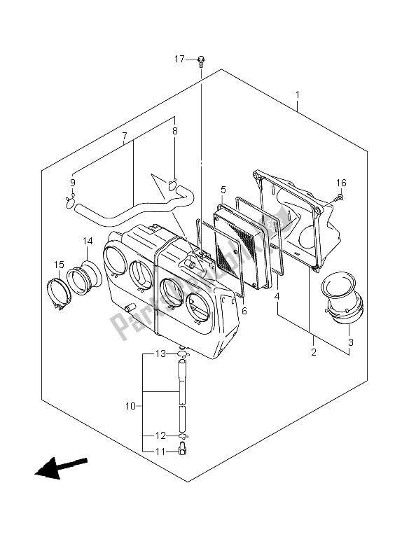 All parts for the Air Cleaner of the Suzuki GSF 1200 Nsnasa Bandit 2006