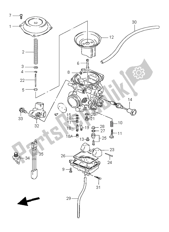 All parts for the Carburetor of the Suzuki DR 125 SE 2000