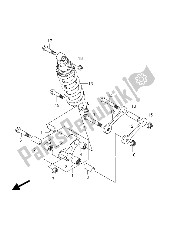 Tutte le parti per il Leva Del Cuscino Posteriore (gsr750ue E21) del Suzuki GSR 750A 2012