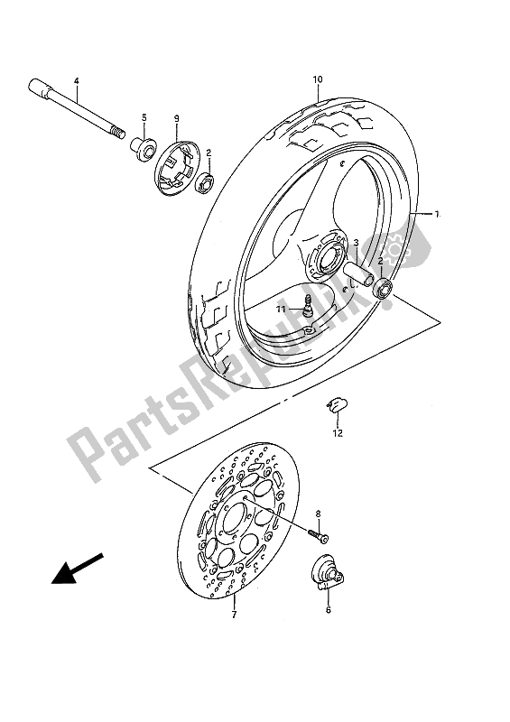 Tutte le parti per il Ruota Anteriore del Suzuki GSF 400 Bandit 1992