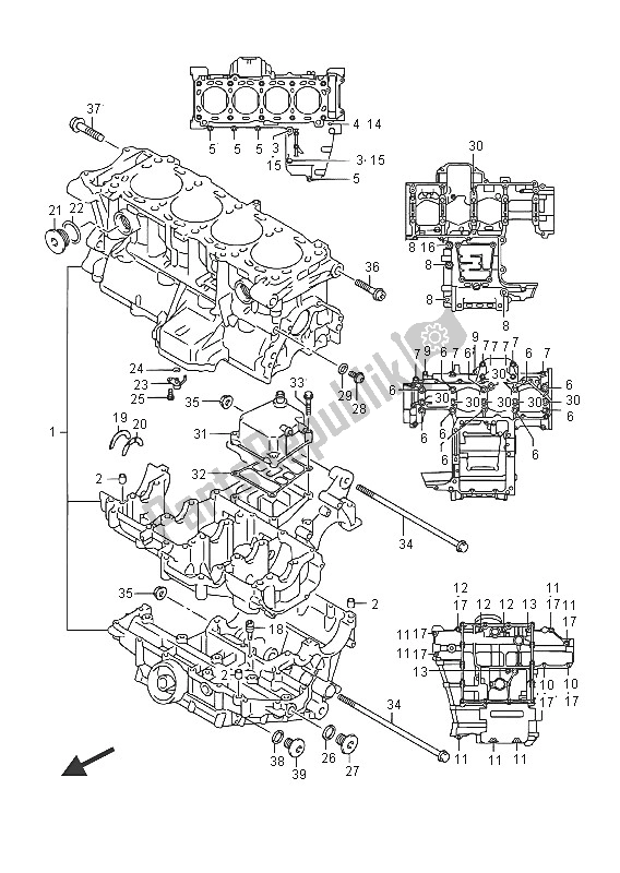 Todas las partes para Caja Del Cigüeñal de Suzuki GSX S 1000A 2016