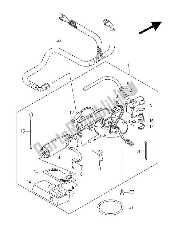 All parts for the Fuel Pump of the Suzuki VZ 1500 Intruder 2009