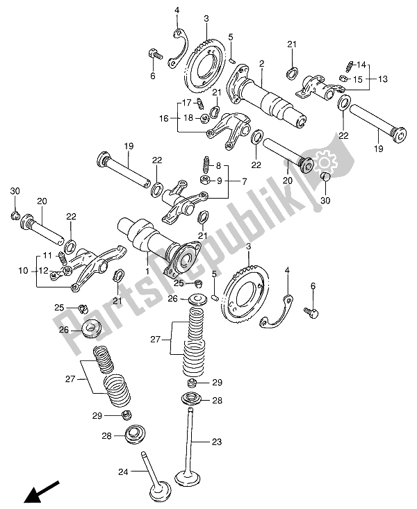 All parts for the Camshaft & Valve of the Suzuki VS 800 GL Intruder 1992